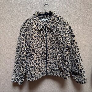Madewell Sherpa bomber jacket in leopard